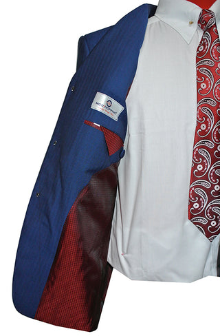 Royal Blue Herringbone 3 Piece Suit – Tailored for Men