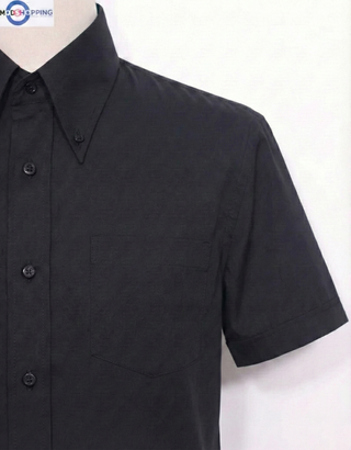Men’s Black Tailored Fit Short Sleeve Shirt