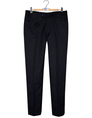 Executive 3-Piece Suit – Black & Navy Stripe Suit