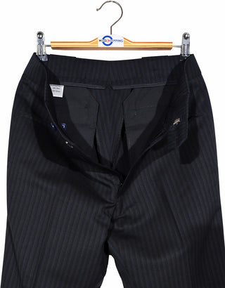 Executive 3-Piece Suit – Black & Navy Stripe Suit