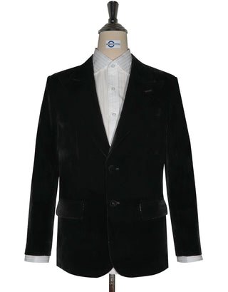 2 Button Jacket - Black Velvet Jacket For Men