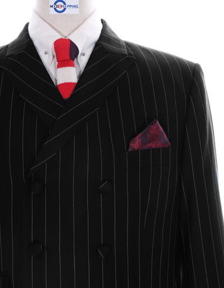 Black Striped Double Breasted Suit