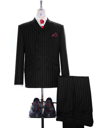 Black Striped Double Breasted Suit