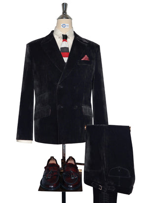 Black Velvet Double Breasted Suit