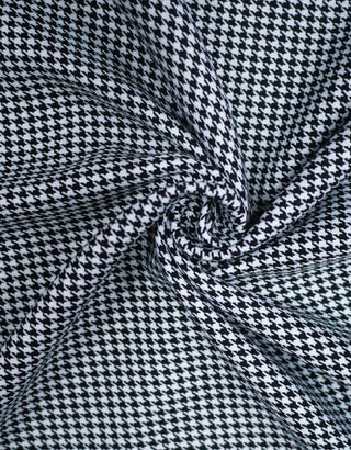 Men’s Mod Jacket – Black & White Houndstooth Tailored Long Fit