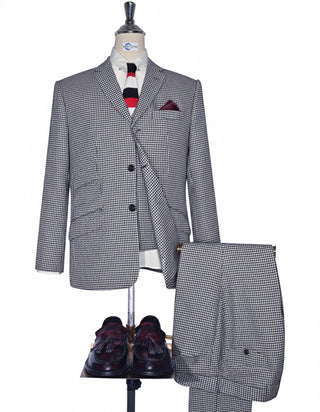 Black & White Houndstooth 3-Piece Suit