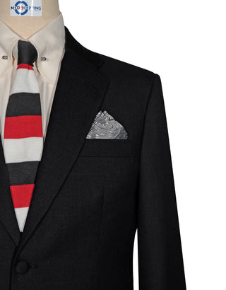 Two Button Suit - Black Luxury Wool Suit
