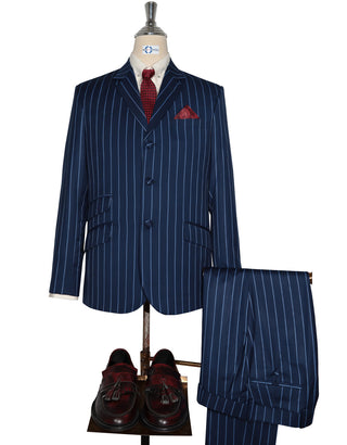 This Suit Only - Blue Stripe Suit Chest 38 Regular Waist 32" Inside leg 32"