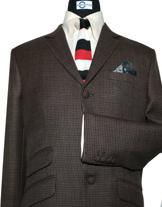 Mod Blazer - Brown and Black Houndstooth Blazer