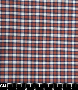 Burnt Orange Check Short Sleeve Fabric