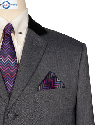 Mod & Vintage-Style Herringbone 3-Piece Suits