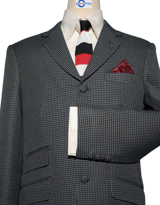 Mod Blazer - Grey, Blue and Black Houndstooth Blazer