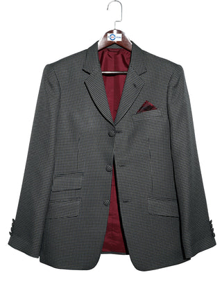 Mod Blazer - Grey, Blue and Black Houndstooth Blazer