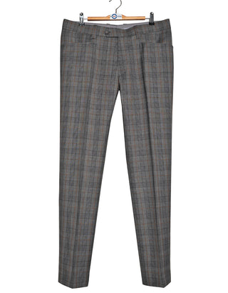 Grey & Burnt Orange Prince of Wales Check Suit