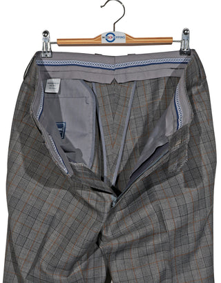 Grey & Burnt Orange Prince of Wales Check Suit