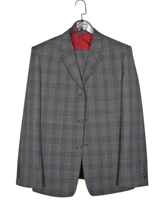 Grey & Burnt Orange Prince of Wales Check Suit