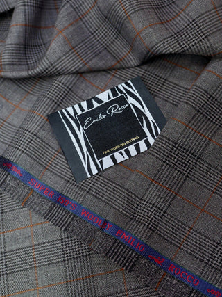 Grey & Burnt Orange Prince of Wales Check Suit