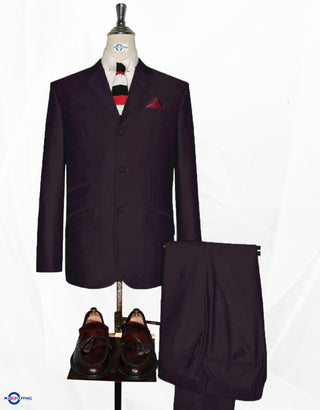 Dark Purple and Black Two Tone Suit