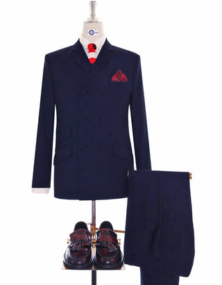 Dark Navy Blue Double Breasted Suit