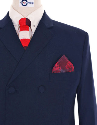 Dark Navy Blue Double Breasted Suit