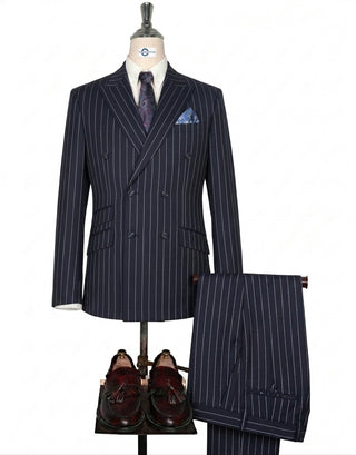 Deep Navy Blue Double Breasted Suit..