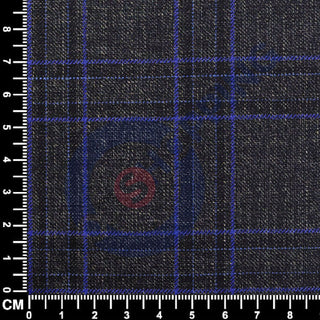 Men’s Charcoal Grey and  Navy Blue Plaid Check Suit