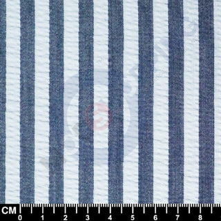 Men's Seersucker Navy Blue & White Summer Blazer