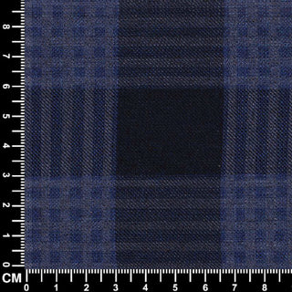 Men’s Dark Navy Blue and Navy Blue Checkered Fabric