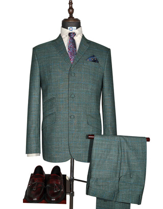 Mod Suit - Green Prince of Wales Check Suit