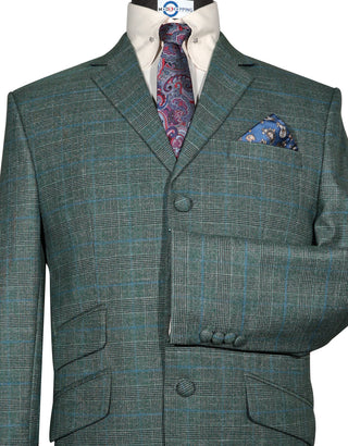 Mod Suit - Green Prince of Wales Check Suit