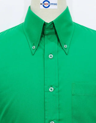 Short Sleeve Shirt | 60S Mod Style Green Color Shirt For Man
