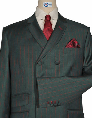 Olive Green and Burnt Orange Striped Suit Cuff