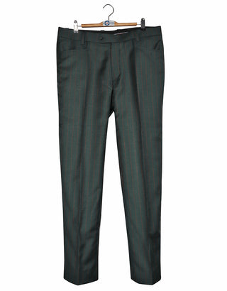 Olive Green and Burnt Orange Striped Suit Trouser