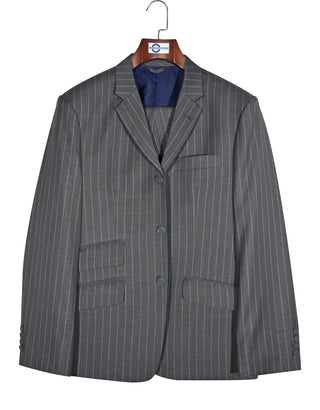 Grey and White Stripe Suit