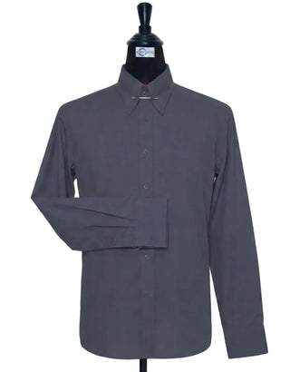 Charcoal Grey Pin High Collar