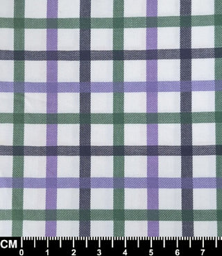 Vintage 60s Mod Navy blue, Green and Purple Gingham Short Sleeve Shirt
