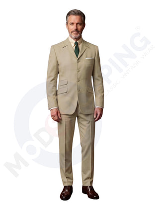 Khaki Winged Lapels Suit 01