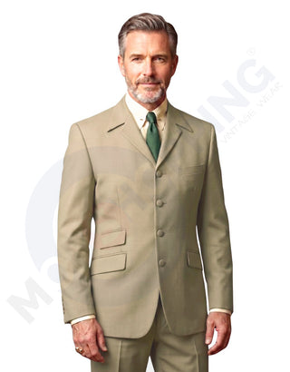 Khaki Winged Lapels Suit 02