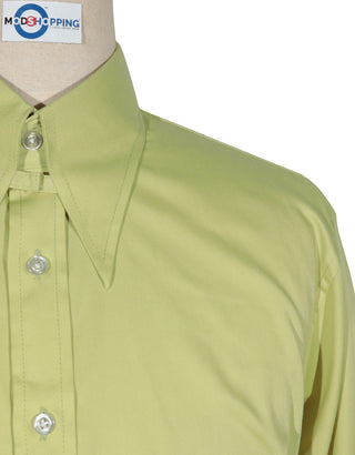 Lemon Green Tab Collar Shirt