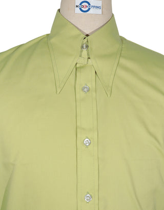 Lemon Green Tab Collar Shirt