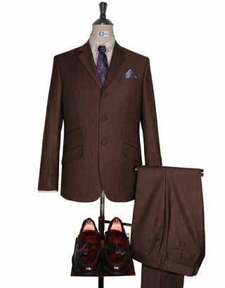 Light Brown & Black Two Tone Suit