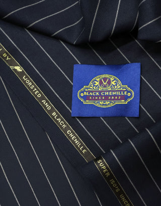 Dark Navy Blue Stripe Fabirc