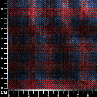 Maroon and Navy Blue Gingham Check Fabric Size