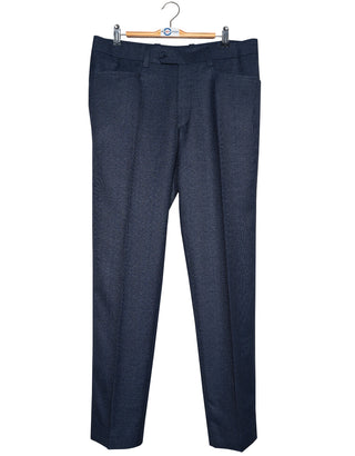 Classic Tailored Navy Blue Glen Plaid Check Suit for Men
