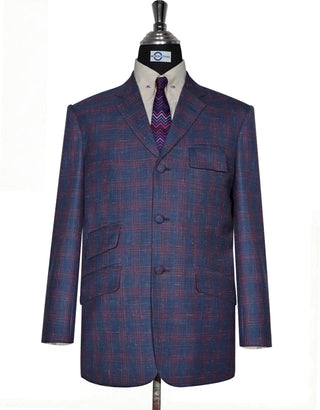 Blue & Burgundy Plaid Check