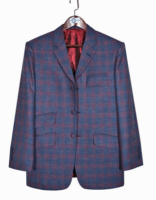 Blue & Burgundy Plaid Check