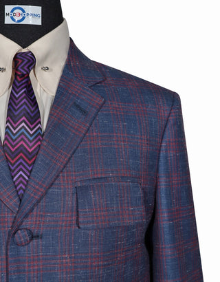 Blue & Burgundy Plaid Check