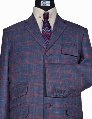 Blue & Burgundy Plaid Check
