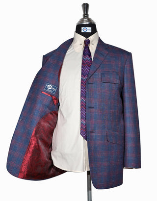 Blue & Burgundy Plaid Check