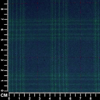Navy Blue and Green Check Fabric